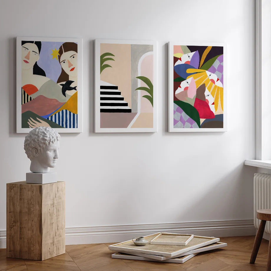 Boho Woman Flower Mountain Fruit Botanical Floral Wall Art Canvas Painting Posters And Prints Pictures For Living Room Decor