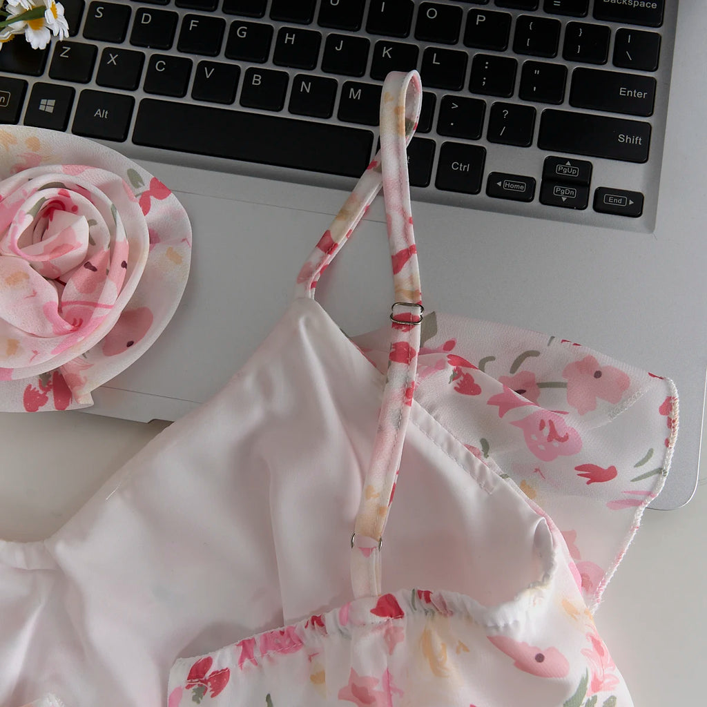 Summer Women Aesthetic Camisole Crop Top Ruffles Irregular Halter Tops Y2k Streetwear Coquette 2000s Aesthetic Vintage Design