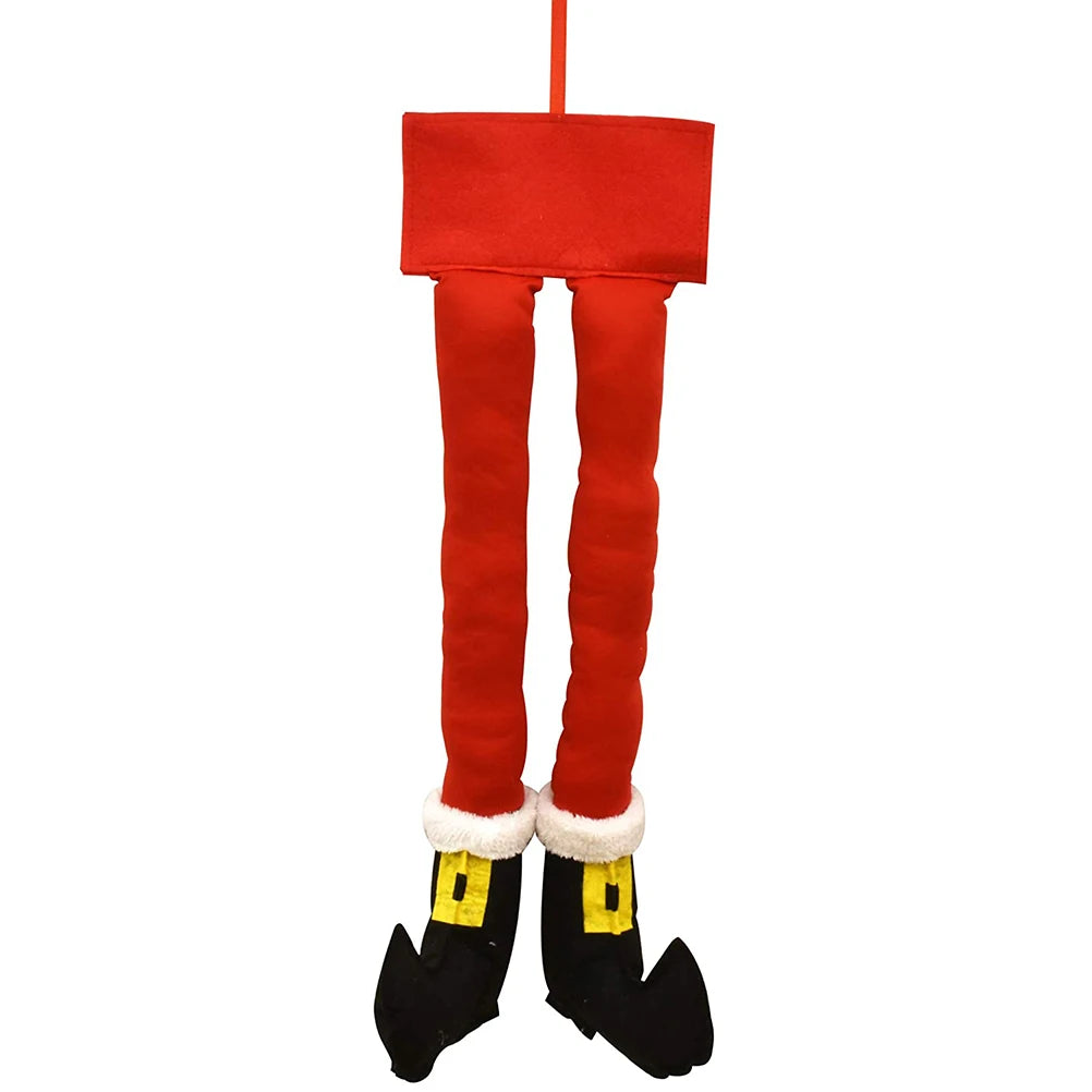 Christmas Santa Elf Legs Plush Stuffed Feet with Shoes Christmas Tree Hanging Decorative Ornament Christmas Decorations