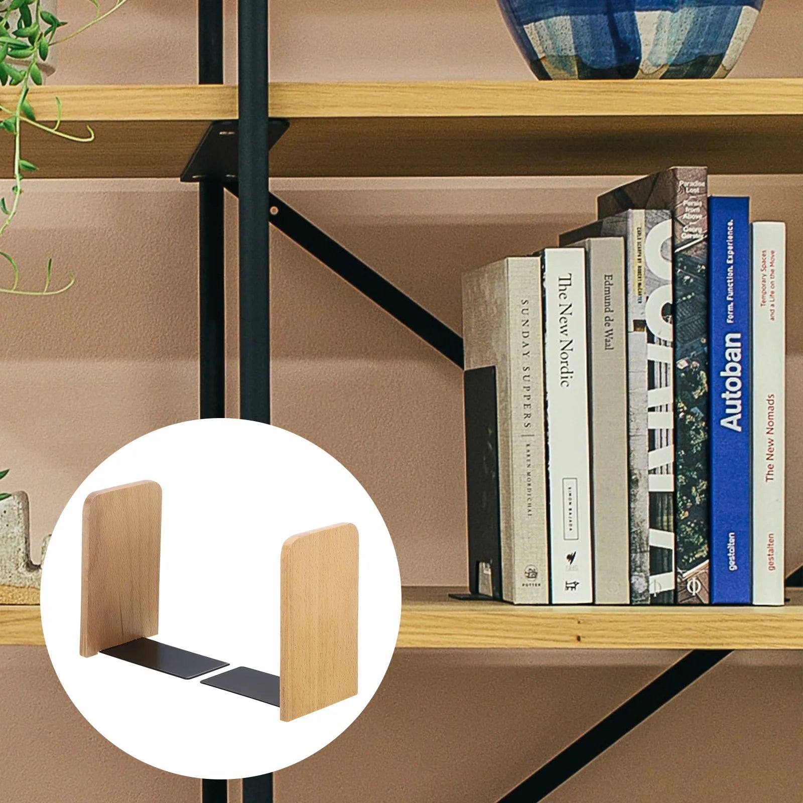 Wooden Desktop Bookends Book Organizer