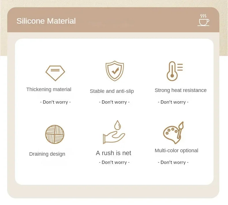 High Temperature Resistant Thickened Silicone Coaster Round Microwave Oven Mat Silicone Mat Placemat Heat Insulation Mat