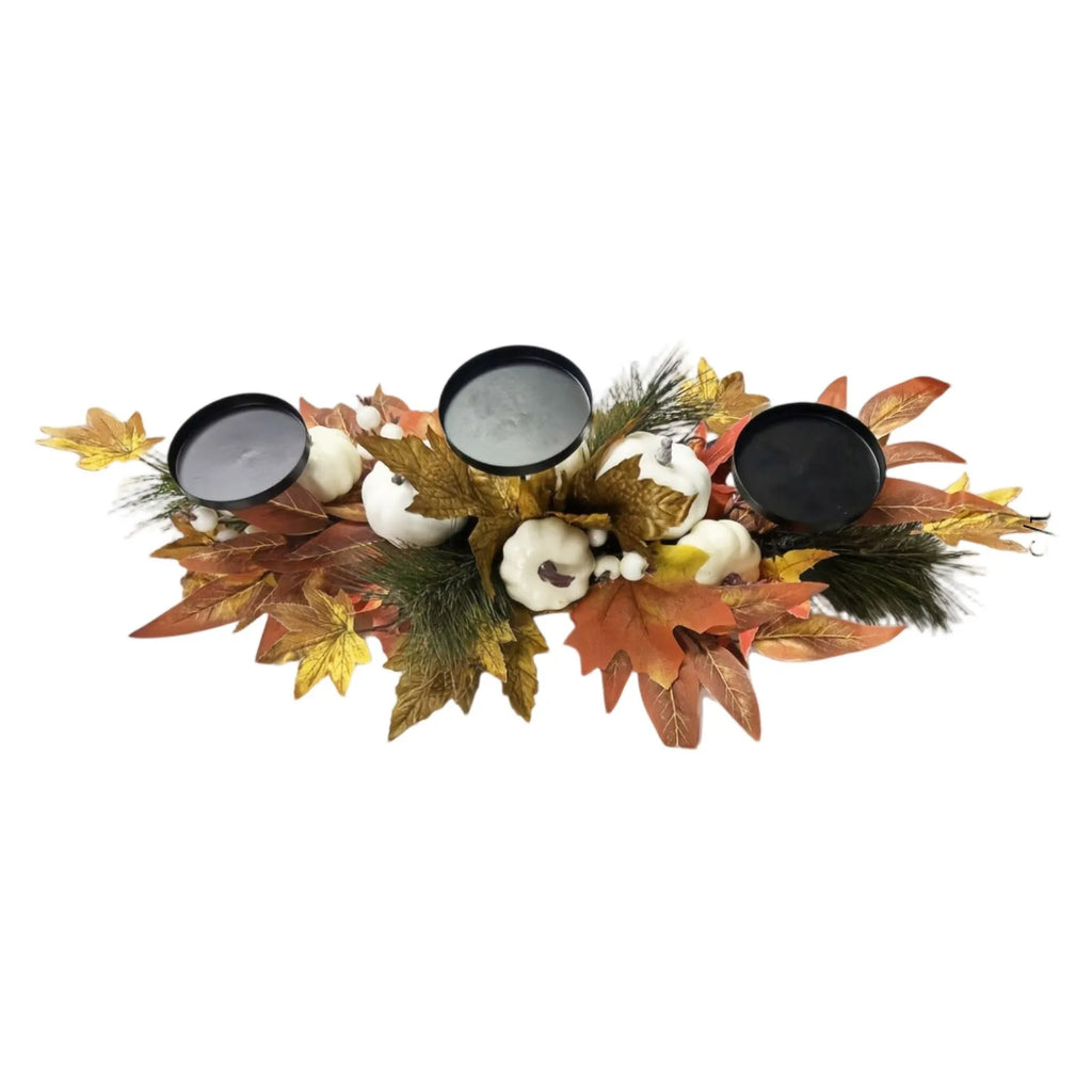 Christmas Three-Legged Candlestick Home Decoration Desktop Candlestick Rattan Garland Decoration Party Matching Small Ornaments