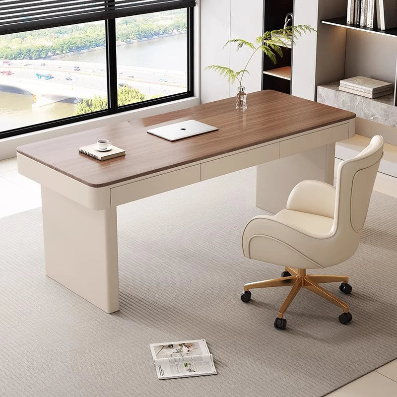 Walnut-colored Wood High-end Home Study Computer