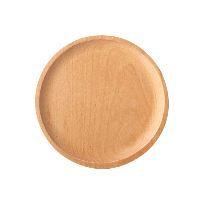 Oval wooden plate trays