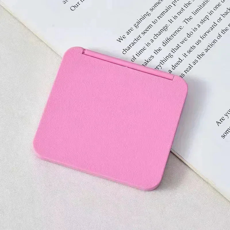 2-Face Makeup Mirror Square Portable Cute Girl'S Gift Hand Mini Mirror Pocket Double-Sided Makeup Mirror Compact Multiple Colors