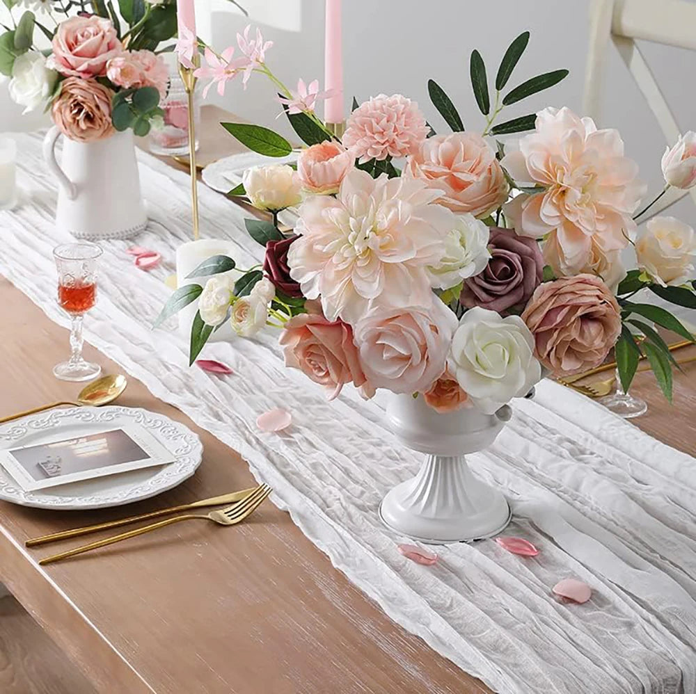 Beige Table Runner Gauze Cheesecloth