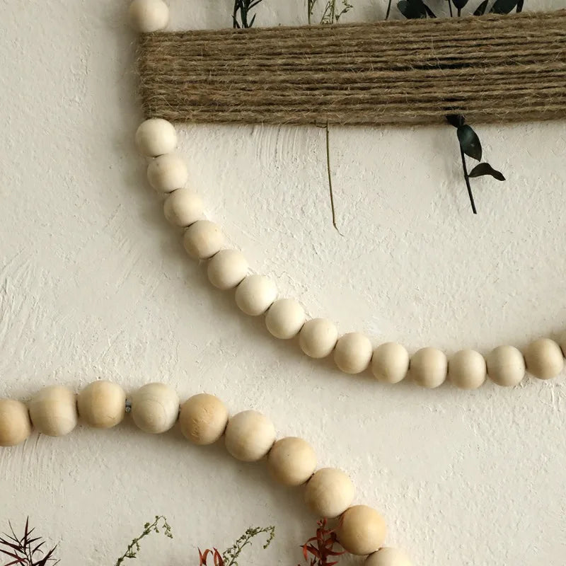 Wood Bead Door Wreath Elegant Wall Ornaments