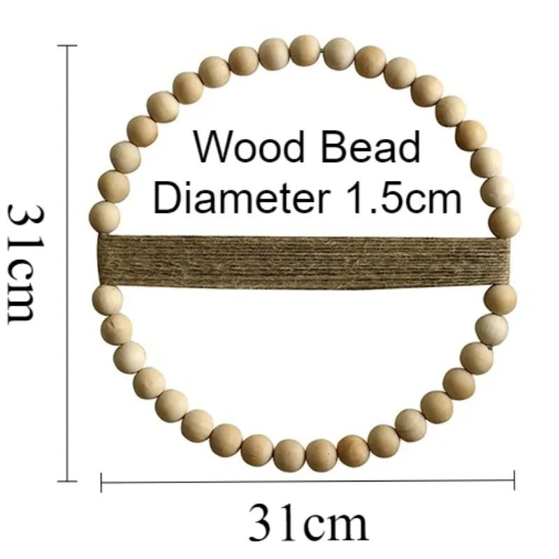 Wood Bead Door Wreath Elegant Wall Ornaments