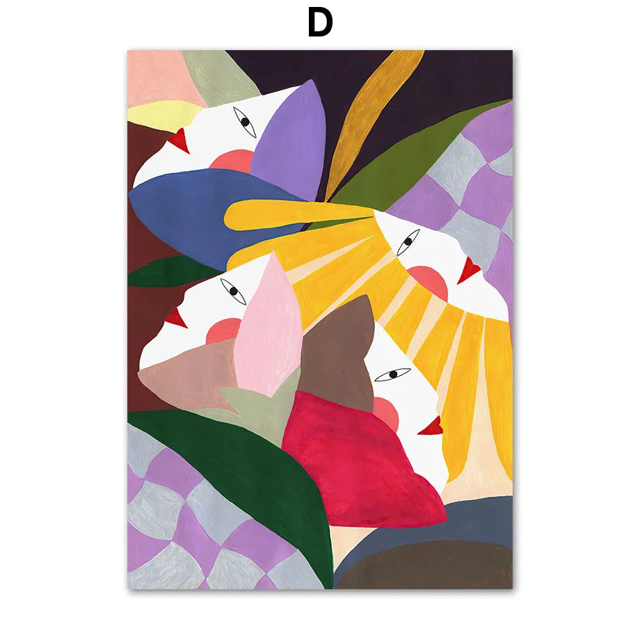 Boho Woman Flower Mountain Fruit Botanical Floral Wall Art Canvas Painting Posters And Prints Pictures For Living Room Decor