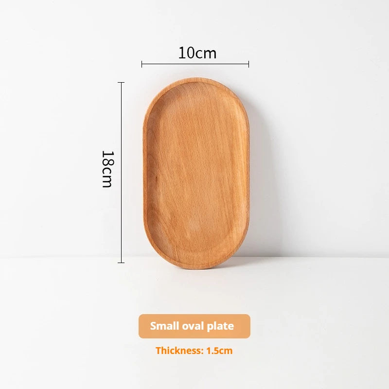 Oval wooden plate trays