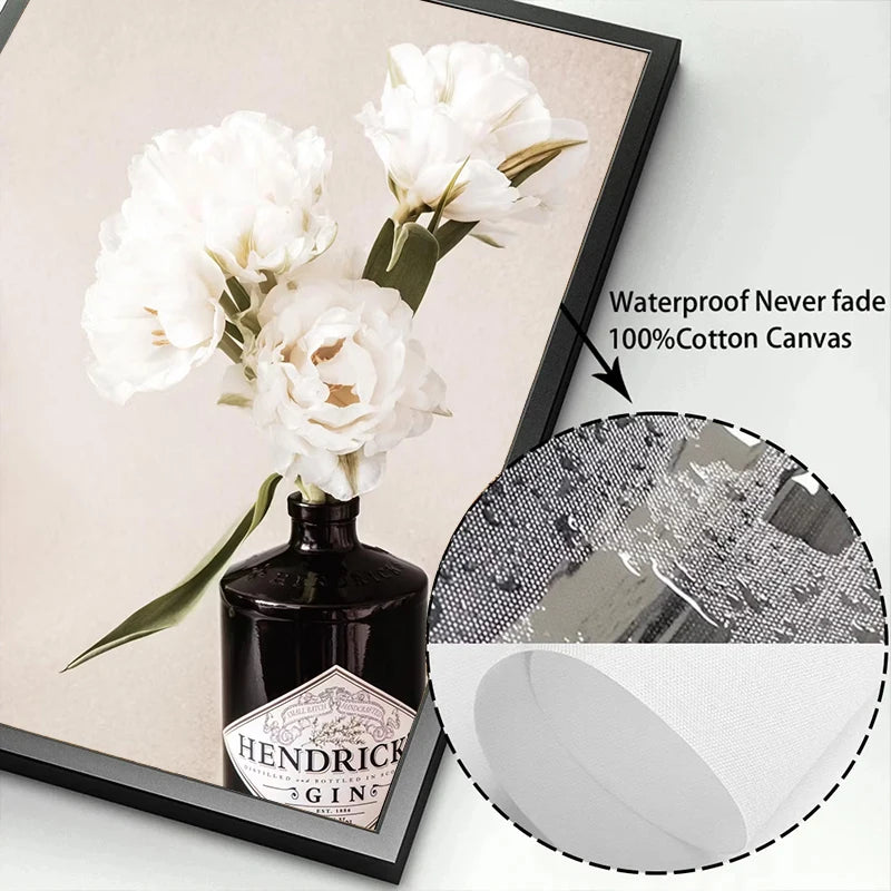 Beige Flower Grass Scenery Wall Art