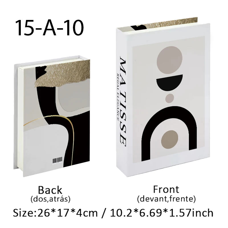 Abstract Boho Monet Luxe Fake Book Storage Box Interior Decoration Bauhaus Decorative Books Coffee Table Bedroom Ornament Decor