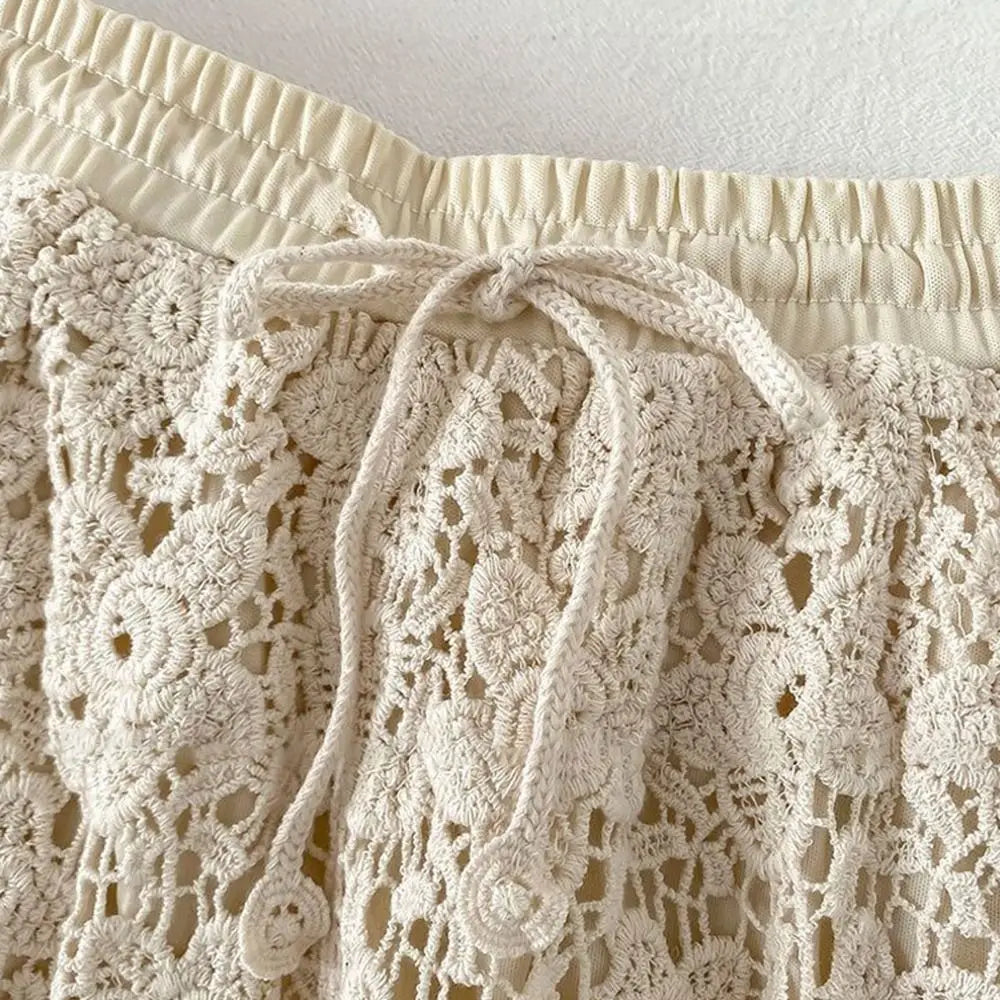 High Waist Hollow Out Lace-up