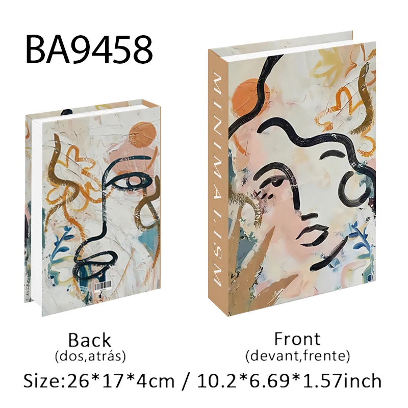 Abstract Boho Monet Luxe Fake Book Storage Box Interior Decoration Bauhaus Decorative Books Coffee Table Bedroom Ornament Decor