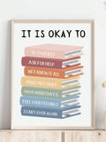 Boho It Is OK to Feel Books Educational Poster