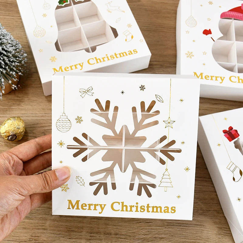 Christmas Cookie Gifts Boxes Candy Snack Packing Bags Merry Christmas  Decorations For Home Xmas Wrapping 2025 New Year Gift Box