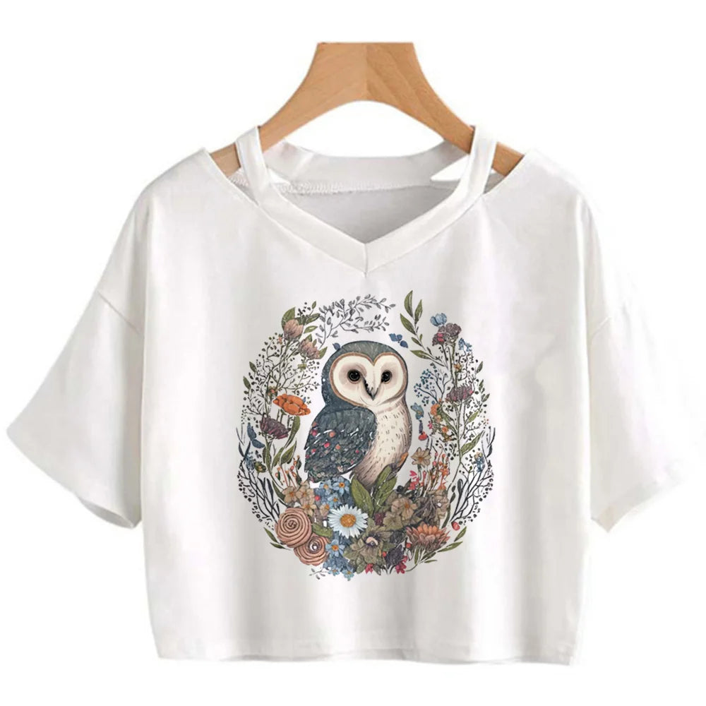 Goblincore 2000s aesthetic graphic  crop top Woman cute 2000s aesthetic manga t-shirts tee