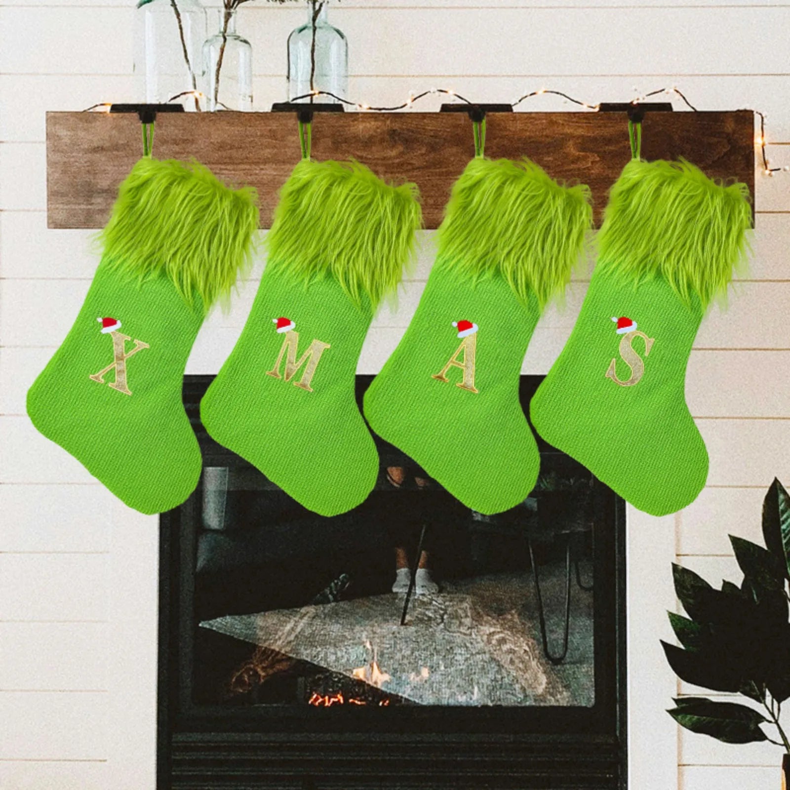 Christmas Decoration Stockings Home Decoration Venue Decoration Christmas Decoration Supplies Large Knitted Alphabet Stockings