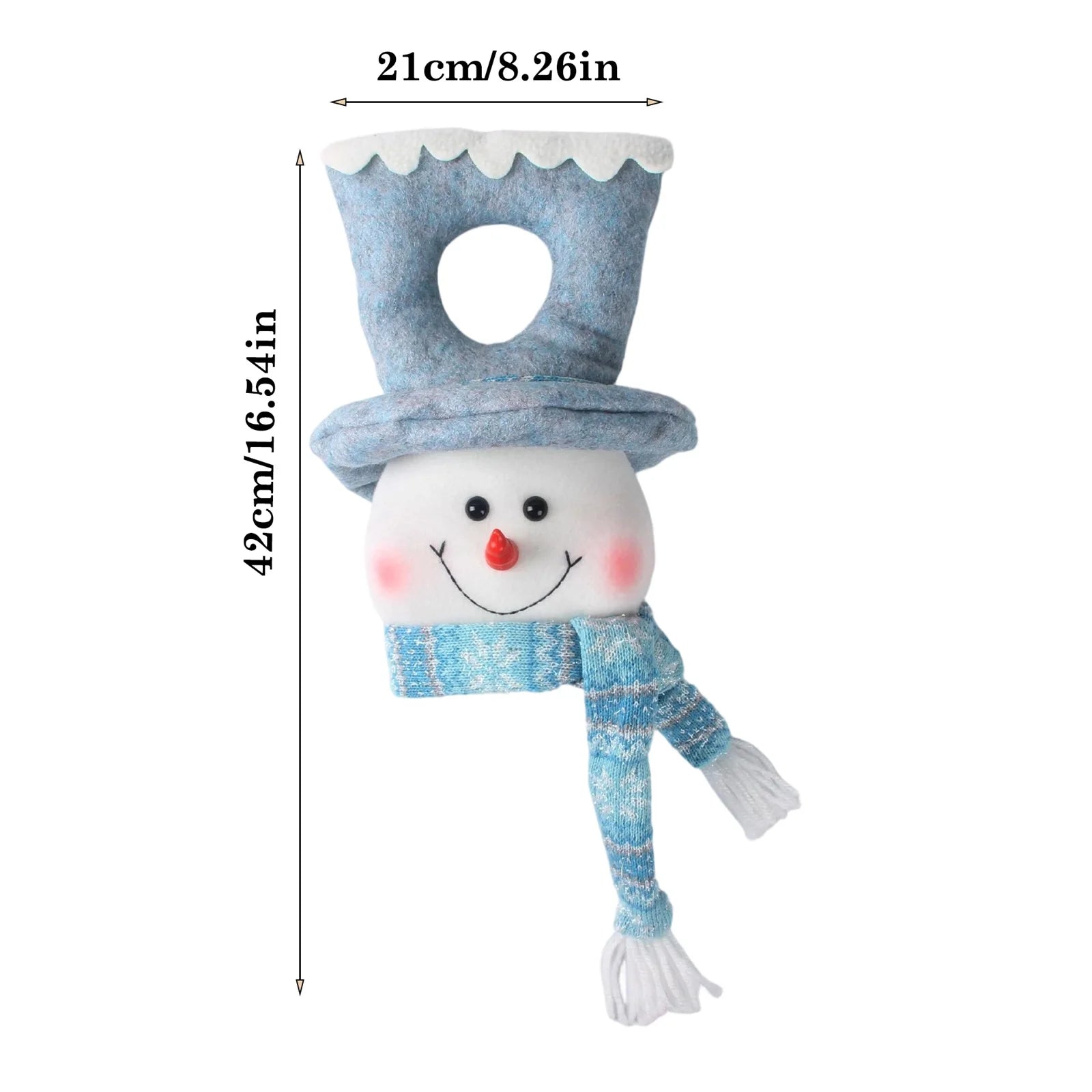 Christmas Lighted Blue Snowman Ornament Glowing Snowman Ocean Style Creative Christmas Gifts Home Door Hanging Decoration