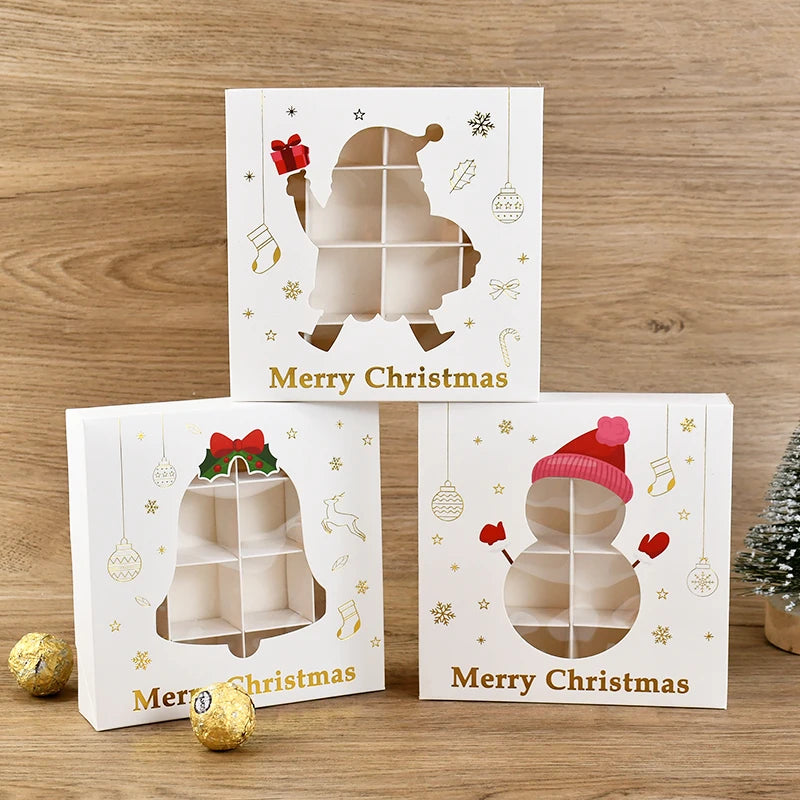 Christmas Cookie Gifts Boxes Candy Snack Packing Bags Merry Christmas  Decorations For Home Xmas Wrapping 2025 New Year Gift Box