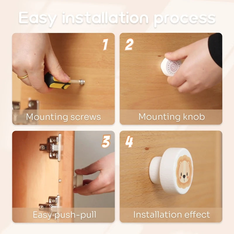 Children's Room Animal Wood Furniture Handles