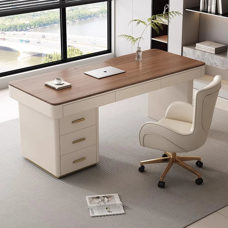 Walnut-colored Wood High-end Home Study Computer