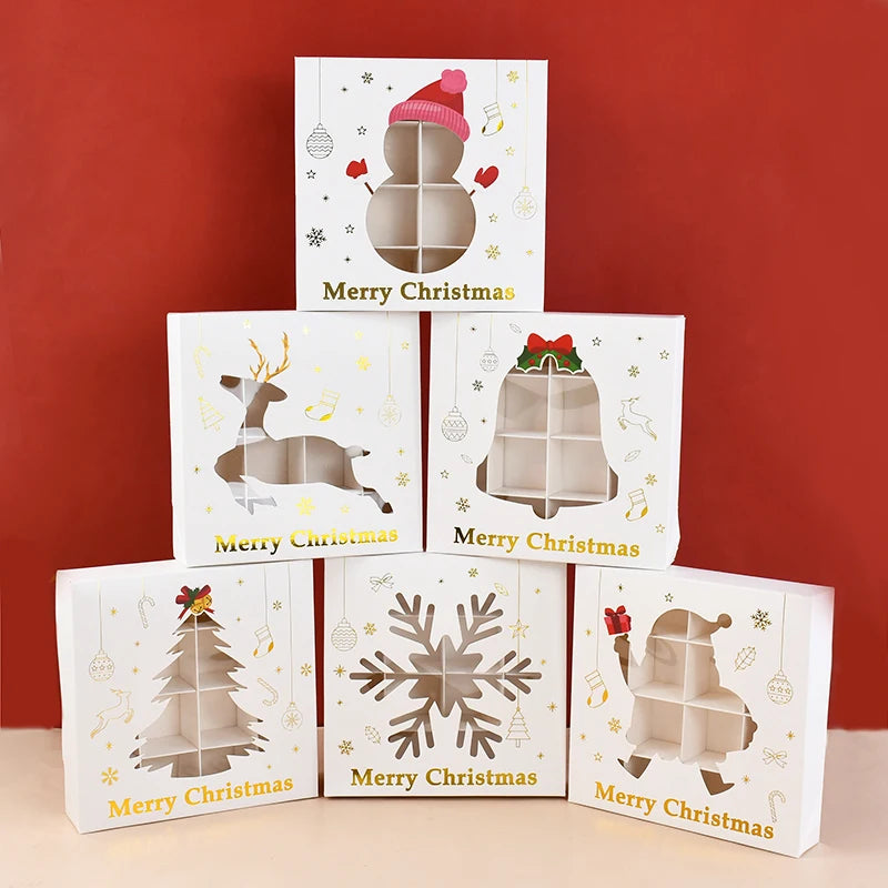 Christmas Cookie Gifts Boxes Candy Snack Packing Bags Merry Christmas  Decorations For Home Xmas Wrapping 2025 New Year Gift Box