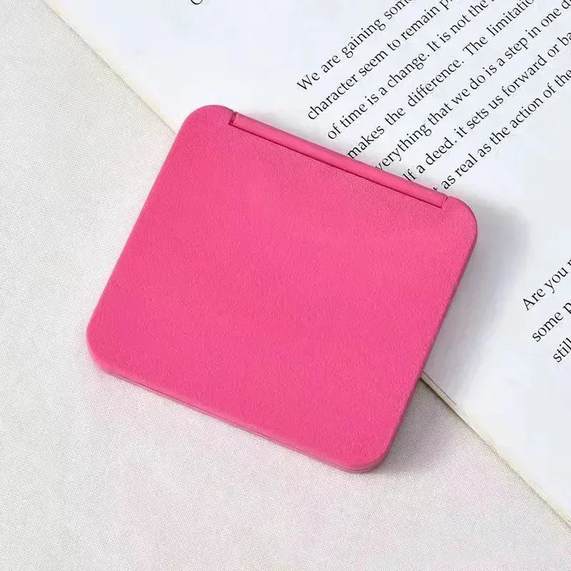 2-Face Makeup Mirror Square Portable Cute Girl'S Gift Hand Mini Mirror Pocket Double-Sided Makeup Mirror Compact Multiple Colors