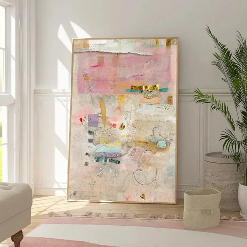 Boho Light Art Aesthetic Poster Abstract Landscape Gallery Wall Canvas Painting Bedroom Living Room Decorative Wall Art