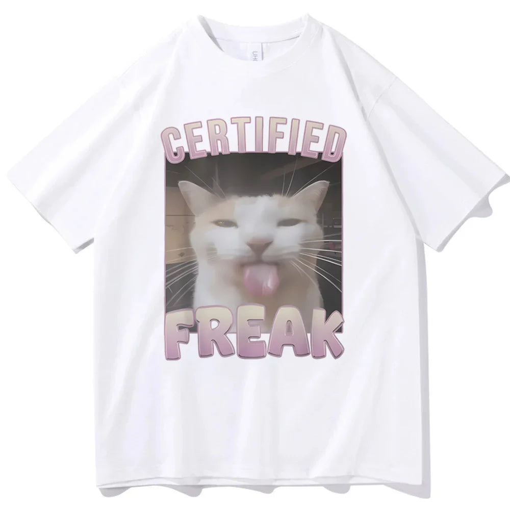 Cat tshirt girl graphic Graphic Colorful aesthetic harajuku  Vintage shirt hip hop Trendy Graphic Pastel streetwear aesthetic