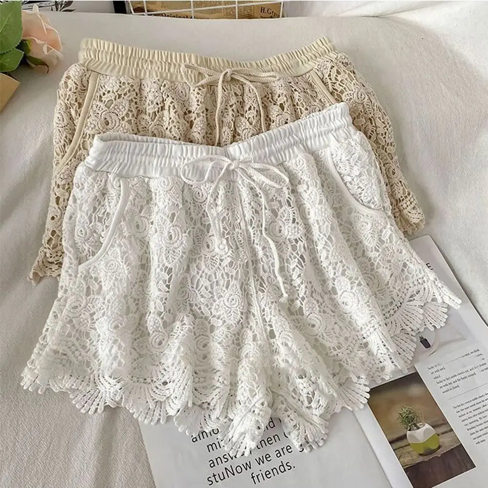 High Waist Hollow Out Lace-up