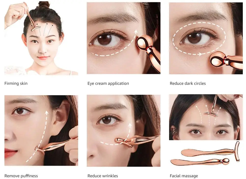 1PCS/2PCS Metal Eye Cream Applicator Wand Stick, Massager Tool for Facial Massage, Reduce Puffiness, Thin Face Magic Stick