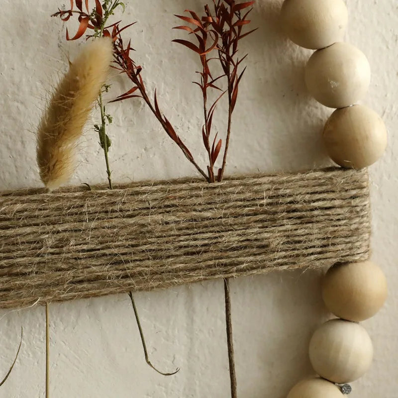 Wood Bead Door Wreath Elegant Wall Ornaments