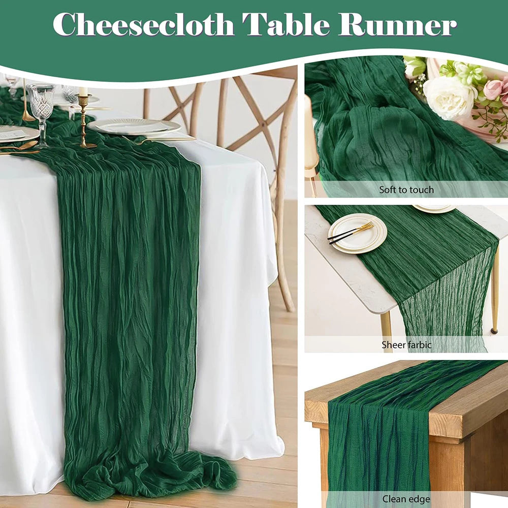 Beige Table Runner Gauze Cheesecloth