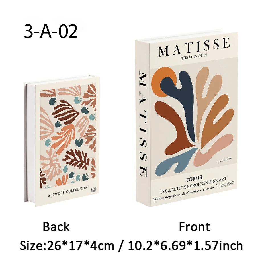 Abstract Boho Monet Luxe Fake Book Storage Box Interior Decoration Bauhaus Decorative Books Coffee Table Bedroom Ornament Decor