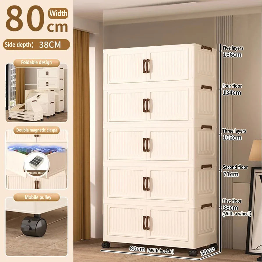 Storage Box Household Foldableing Cabinet Storage Cabinet Clothes Toys Snacks Extra Large Capacity Storage Cabinet Organizing Box