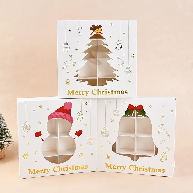 Christmas Cookie Gifts Boxes Candy Snack Packing Bags Merry Christmas  Decorations For Home Xmas Wrapping 2025 New Year Gift Box