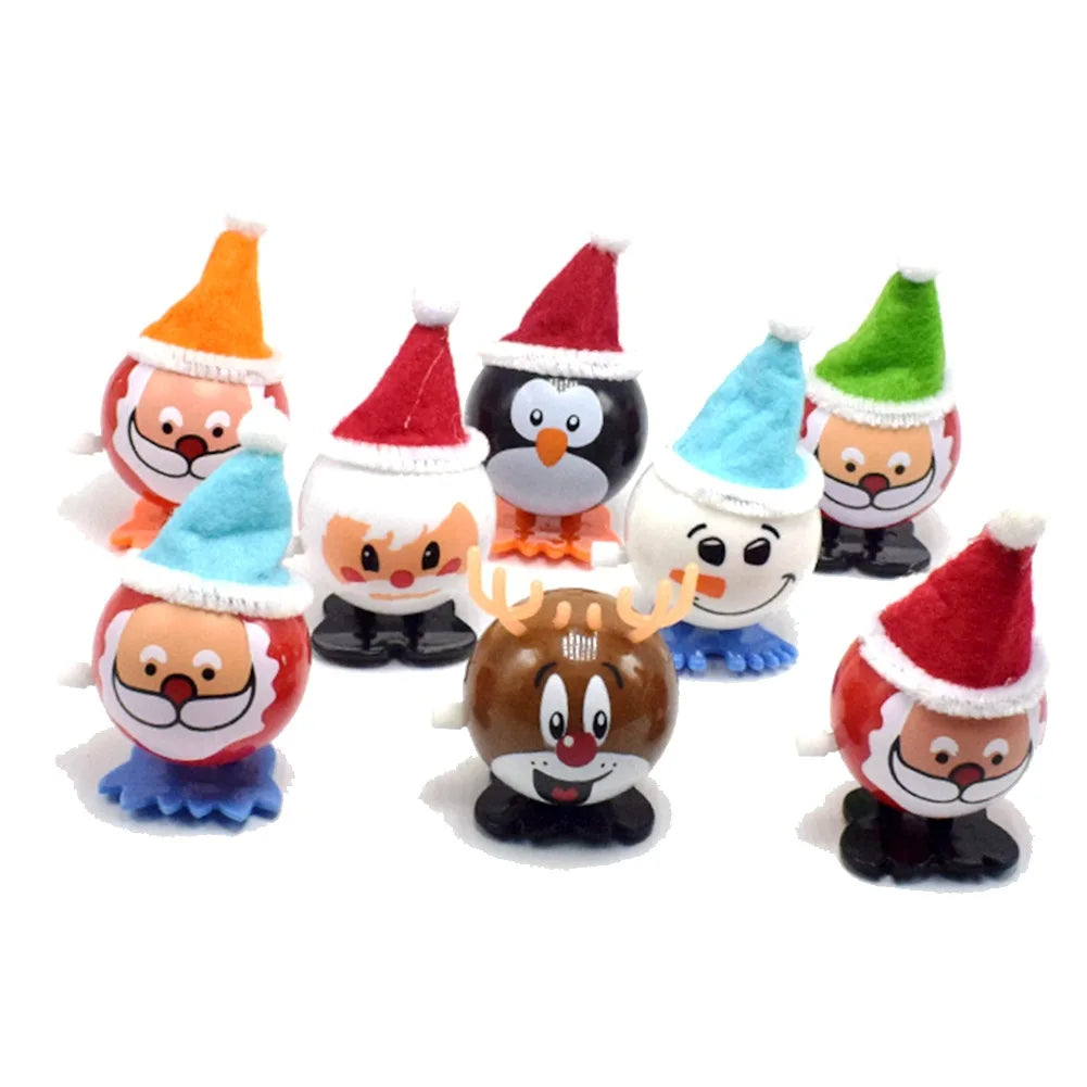 Christmas Ornament Children Toys Jumping Santa Claus Elk Snowman Penguin Kindergarten Festive Party Supplies New Year Gifts