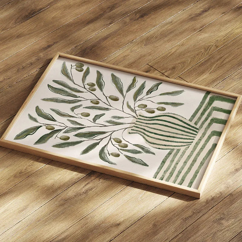 Cocktail Vase Leaves Flower Wall Art