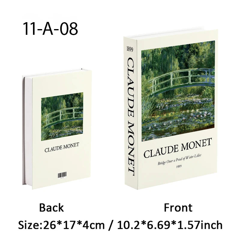 Abstract Boho Monet Luxe Fake Book Storage Box Interior Decoration Bauhaus Decorative Books Coffee Table Bedroom Ornament Decor