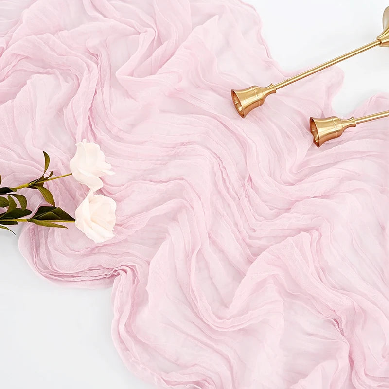 Beige Table Runner Gauze Cheesecloth