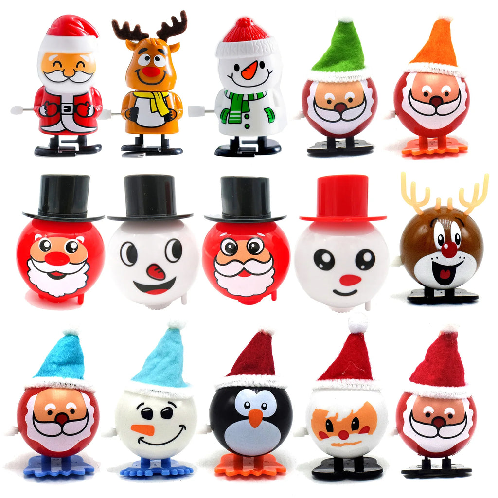 Christmas Ornament Children Toys Jumping Santa Claus Elk Snowman Penguin Kindergarten Festive Party Supplies New Year Gifts
