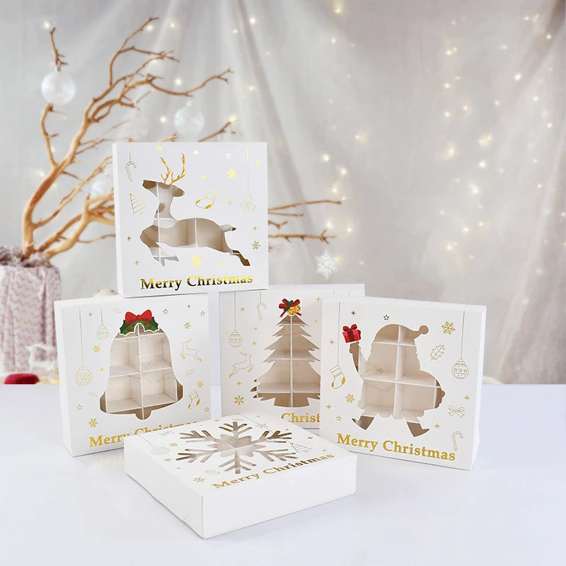Christmas Cookie Gifts Boxes Candy Snack Packing Bags Merry Christmas  Decorations For Home Xmas Wrapping 2025 New Year Gift Box