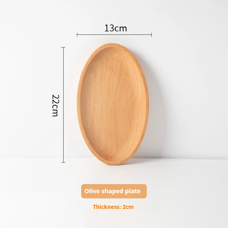 Oval wooden plate trays