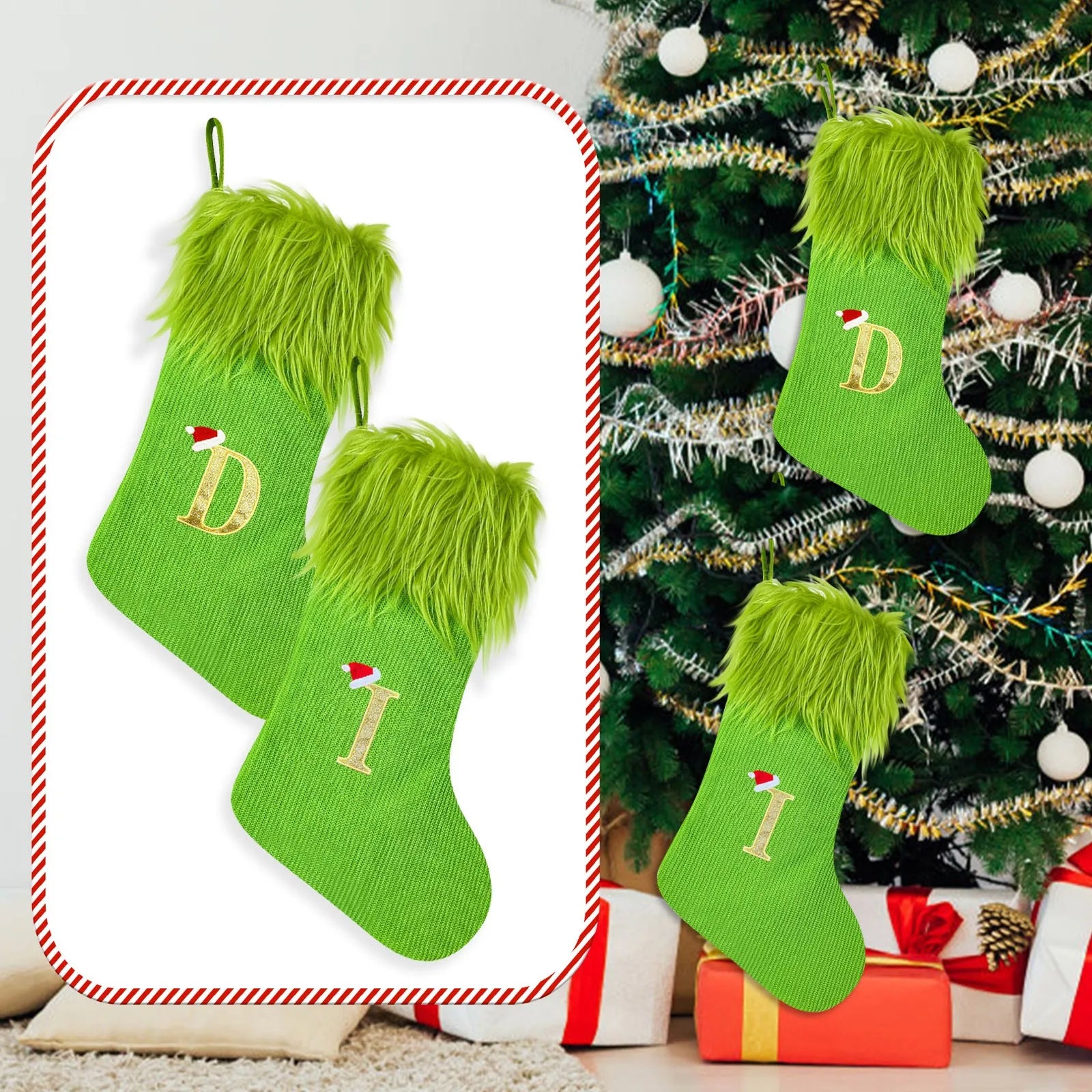 Christmas Decoration Stockings Home Decoration Venue Decoration Christmas Decoration Supplies Large Knitted Alphabet Stockings