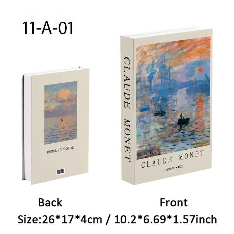 Abstract Boho Monet Luxe Fake Book Storage Box Interior Decoration Bauhaus Decorative Books Coffee Table Bedroom Ornament Decor