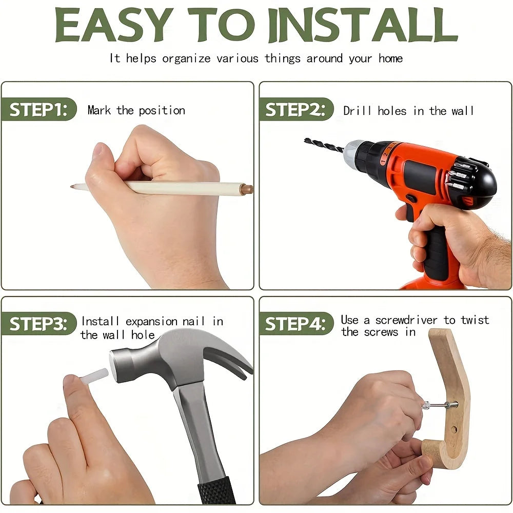 Wooden Coat Hooks Wall Hooks