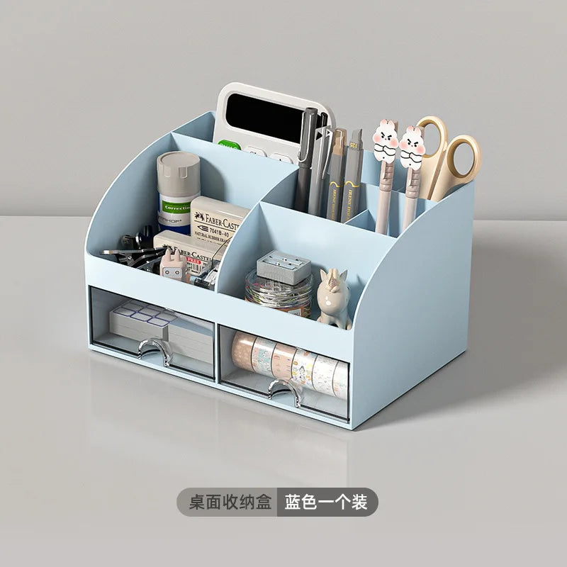 Tilt Pencil Holder for Students, Large Capacity Desktop Stationery Storage Box, Office Sundries Storage Shelf, Desk Organizer.