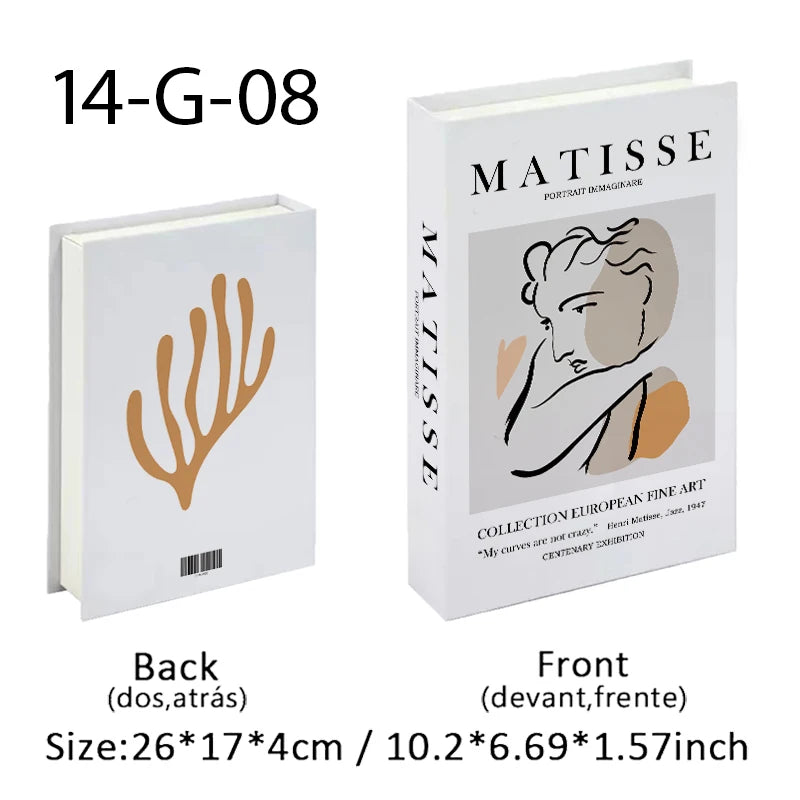 Abstract Boho Monet Luxe Fake Book Storage Box Interior Decoration Bauhaus Decorative Books Coffee Table Bedroom Ornament Decor