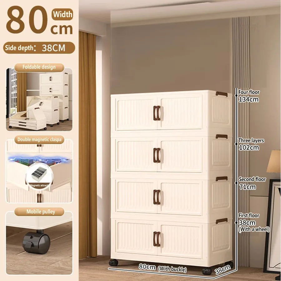 Storage Box Household Foldableing Cabinet Storage Cabinet Clothes Toys Snacks Extra Large Capacity Storage Cabinet Organizing Box
